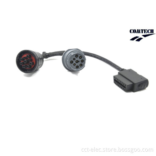 Deutsch J1939s +J1939p to Obdii Female Straight Cable